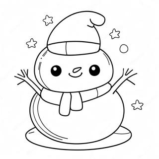 Cute Squishmallow Snowman Coloring Page 18964-15430