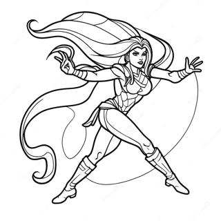 Starfire Action Pose Coloring Page 18993-15454