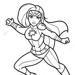 Starfire Action Pose Coloring Page 18993-15455