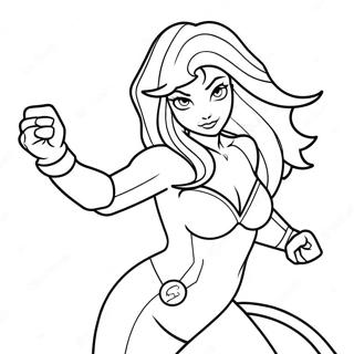 Starfire Action Pose Coloring Page 18993-15456