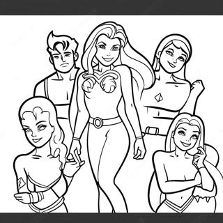 Starfire With Friends Coloring Page 18994-15457