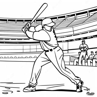 Dodgers Player Hitting A Home Run Coloring Page 19004-15465