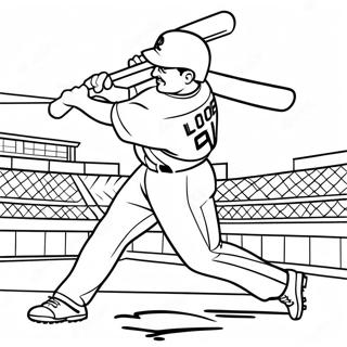 Dodgers Player Hitting A Home Run Coloring Page 19004-15466