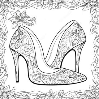 Elegant High Heel Shoes Coloring Page 19034-15494