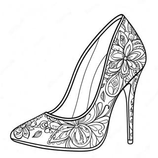 Elegant High Heel Shoes Coloring Page 19034-15495