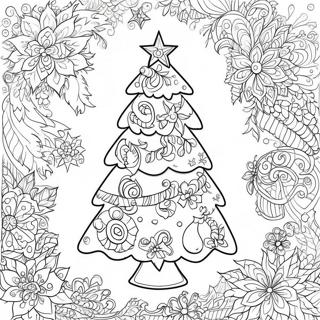 Intricate Christmas Tree Coloring Page 19043-15490