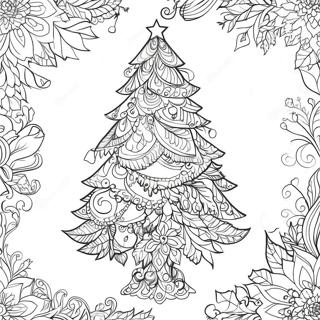 Intricate Christmas Tree Coloring Page 19043-15491