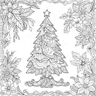 Intricate Christmas Tree Coloring Page 19043-15492