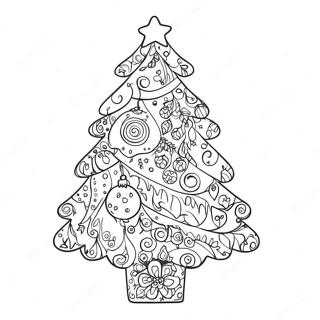 Whimsical Christmas Tree With Ornaments Coloring Page 19044-15497