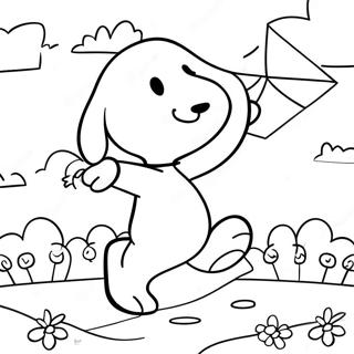 Adventurous Snoopy Flying A Kite Coloring Page 19064-15511