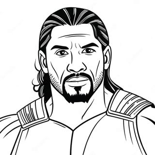 Roman Reigns Intense Action Coloring Page 19133-15566