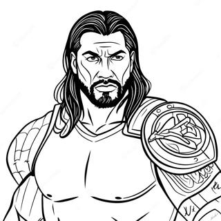 Roman Reigns Intense Action Coloring Page 19133-15567