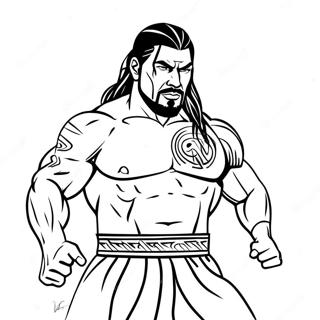 Roman Reigns Intense Action Coloring Page 19133-15568