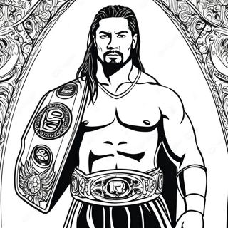 Roman Reigns With Championship Belt Coloring Page 19134-15569