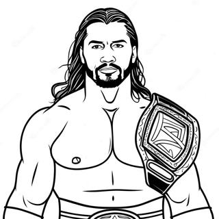 Roman Reigns With Championship Belt Coloring Page 19134-15570