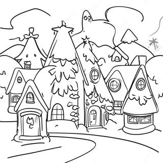 Christmas Village Coloring Page 19143-15574