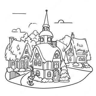 Christmas Village Coloring Page 19143-15576