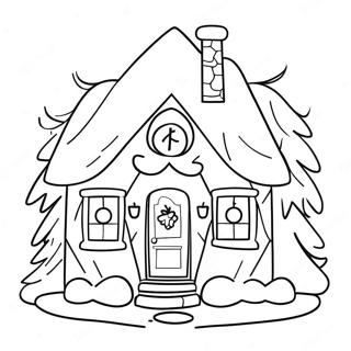 Cozy Christmas Cottage Coloring Page 19144-15579