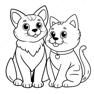 Dog And Cat Coloring Page 19213-15644