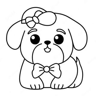 Cute Shih Tzu With Bow Coloring Page 19224-15637