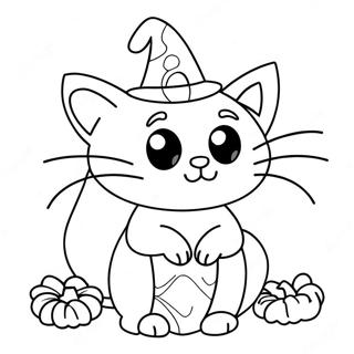 Halloween Kitty Coloring Pages