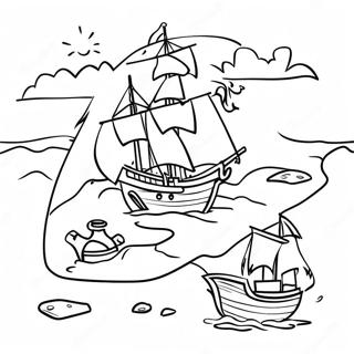 Buccaneers Treasure Map Coloring Page 19264-15674