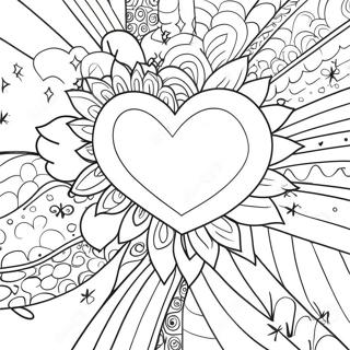 Colorful Rainbow Hearts Coloring Page 19304-15706