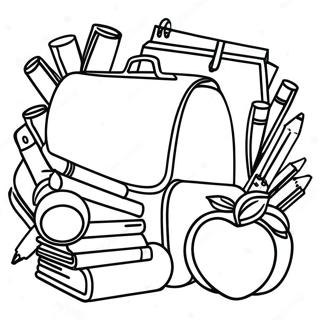 Back To School Supplies Coloring Page 1931-1655