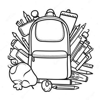 Back To School Supplies Coloring Page 1931-1656