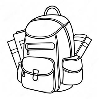 Colorful Backpack With Books Coloring Page 1932-1659