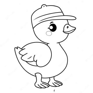 Cute Goose With A Hat Coloring Page 19344-15733