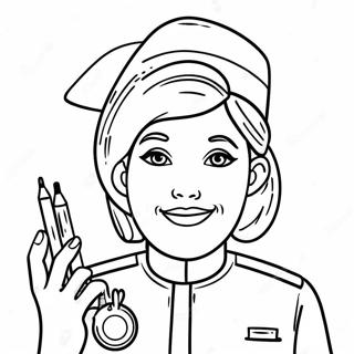 Cute Phlebotomist Drawing Coloring Page 19354-15741