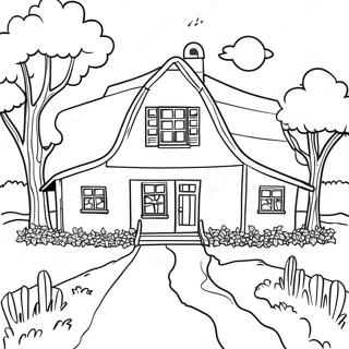 Farmhouse Landscape Coloring Page 19363-15748