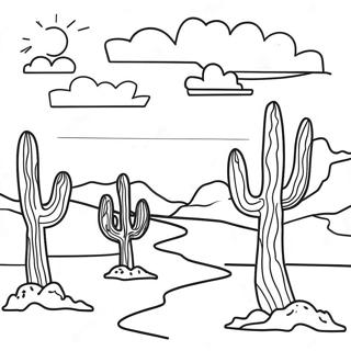 Simple Desert Coloring Pages