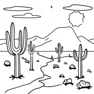 Simple Desert Landscape Coloring Page 19393-15770