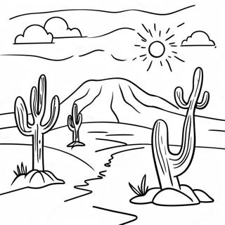 Simple Desert Landscape Coloring Page 19393-15771