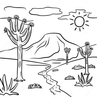 Simple Desert Landscape Coloring Page 19393-15772