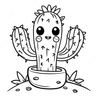 Cute Cactus Coloring Page 19394-15778