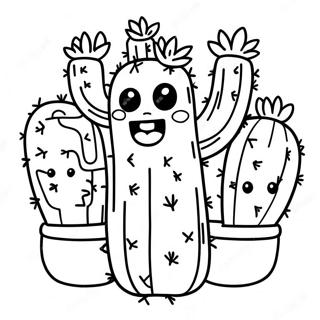 Cute Cactus Coloring Page 19394-15779