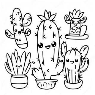 Cute Cactus Coloring Page 19394-15780