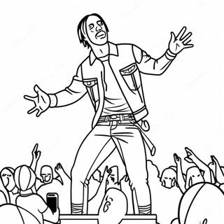 Travis Scott Performing On Stage Coloring Page 19414-15787