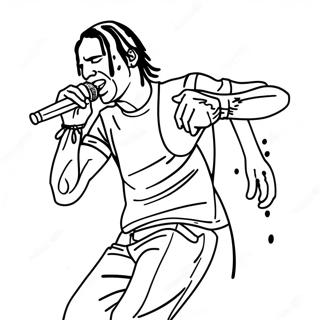 Travis Scott Performing On Stage Coloring Page 19414-15788