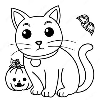 Halloween Black Cat Coloring Pages