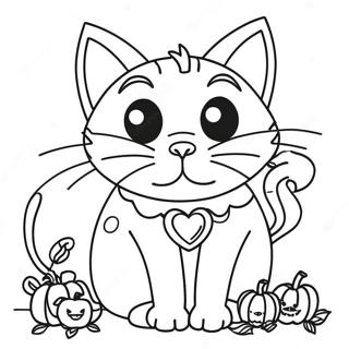 Halloween Black Cat Coloring Page 19433-15802