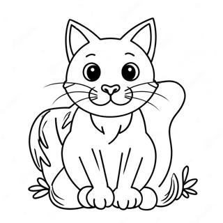 Spooky Halloween Black Cat Coloring Page 19434-15805