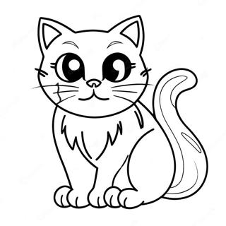 Spooky Halloween Black Cat Coloring Page 19434-15806