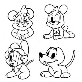 Colorful Disney Characters Coloring Page 19484-15847