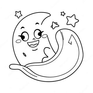 Crescent Moon With Stars Coloring Page 19494-15854