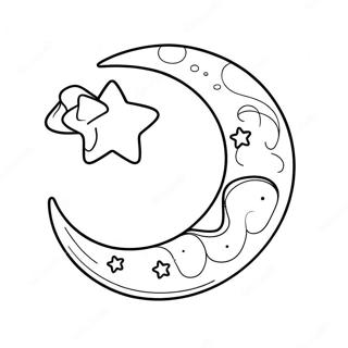 Crescent Moon With Stars Coloring Page 19494-15855