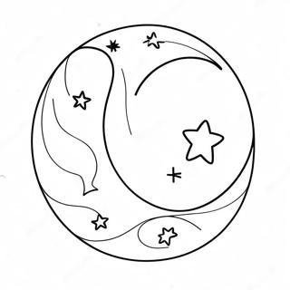 Crescent Moon With Stars Coloring Page 19494-15856